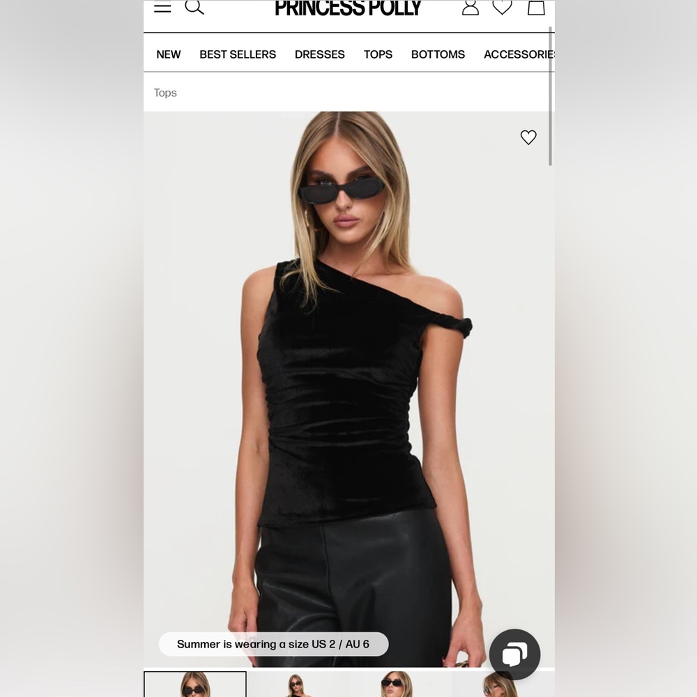 Princess Polly Black Asymmetrical Blouse
